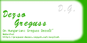 dezso greguss business card